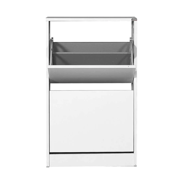 Flat Duo 2 Katlı Ayakkabılık Mat Beyaz 51x84x26 cm - 4
