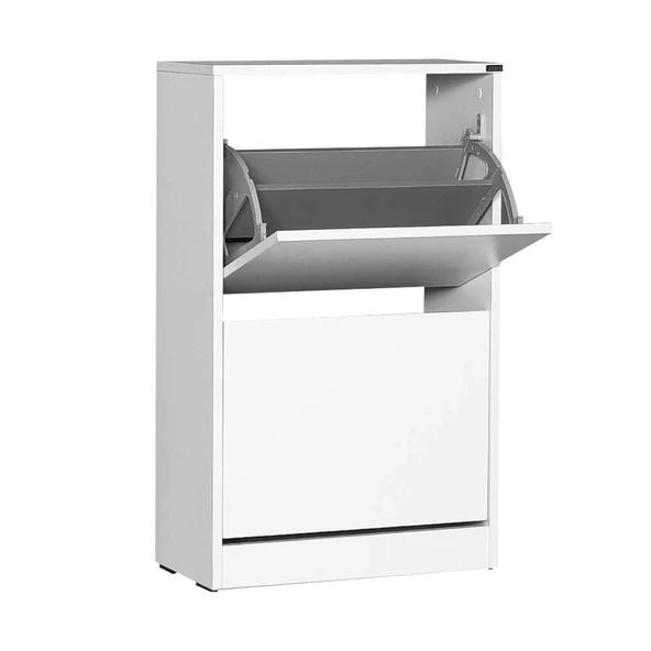 Flat Duo 2 Katlı Ayakkabılık Mat Beyaz 51x84x26 cm - 3