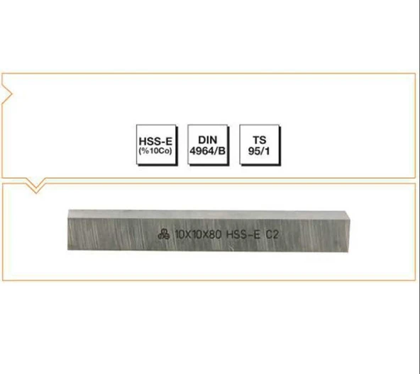 Makina Takım 10X10X100 HSS - E (%10Co) DIN 4964/B Kare Kesitli Torna Kalemi - MTE B00401010100 ürün görseli 1