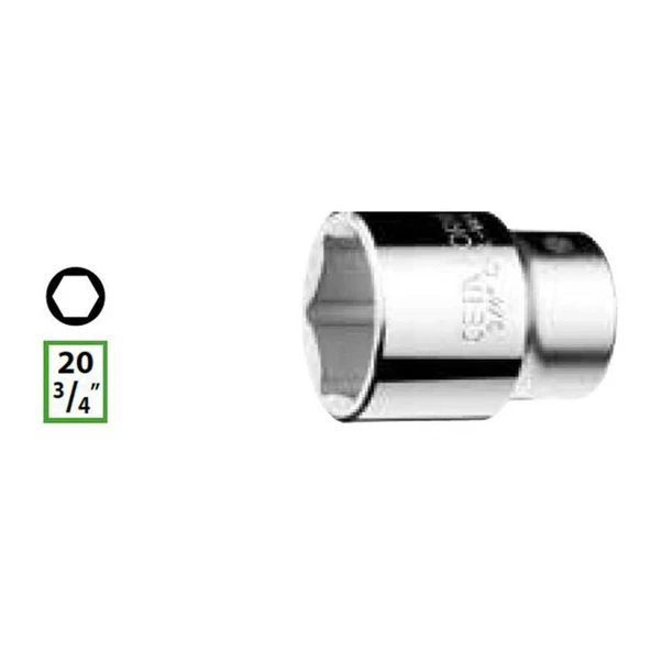 Ceta Form 3/4"Altı Köşe Lokma Anahtar 19mm - C32-H19 ürün görseli