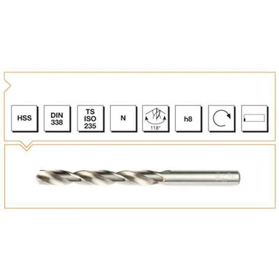 Makina Takım HSS DIN 338 Silindirik Saplı Kısa Taşlanmış Matkap Ucu 22mm - MTE B00002102200 - Resim 2