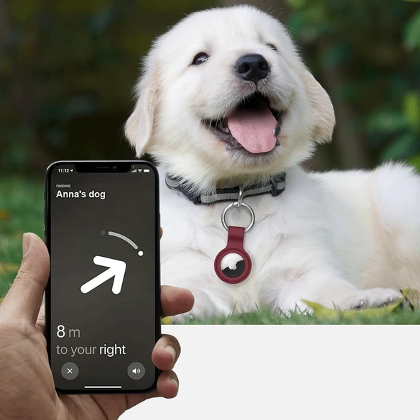 Apple AirTag Uyumlu Silikon Koruyucu Anahtarlık Arkası Kapalı Düşmez Yıkanabilir  Mürdüm - 4