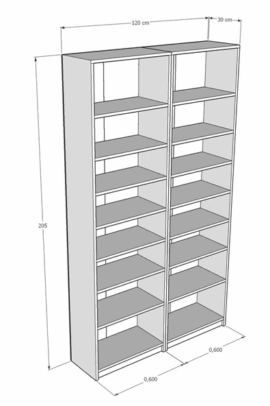 Asra Trend MDF Koyu Gri Kitaplık – Ayarlanabilir Raflar, Ev & Ofis Modern Dekoratif Kitaplık, K-16 - Resim 3