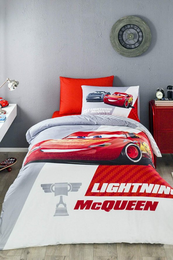 Özdilek Cars Tek Kişilik Disney Lisanslı Lastikli Çarşaf Nevresim Takımı 5827