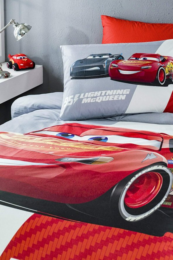 Özdilek Cars Tek Kişilik Disney Lisanslı Lastikli Çarşaf Nevresim Takımı 5827 - 2