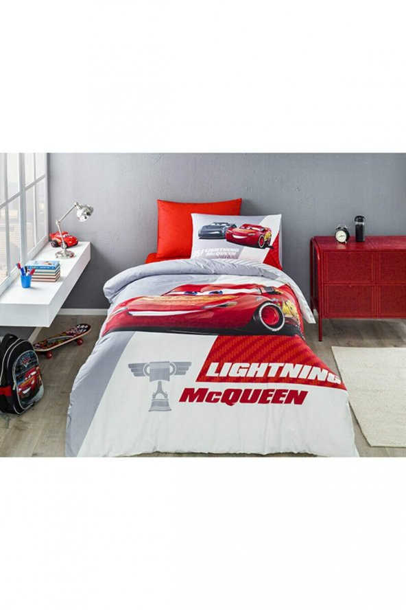 Özdilek Cars Tek Kişilik Disney Lisanslı Lastikli Çarşaf Nevresim Takımı 5827 - 3