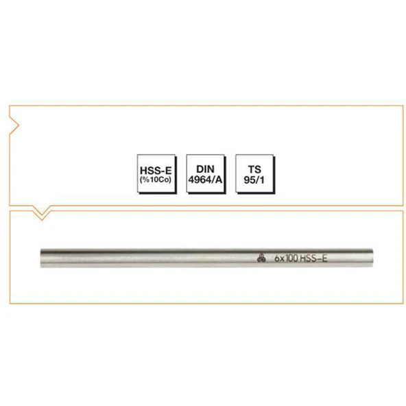 Makina Takım HSS-E (%10Co) DIN 4964/A Yuvarlak Kesitli Torna Kalemi-10X160 - MTE B00420010160 ürün görseli