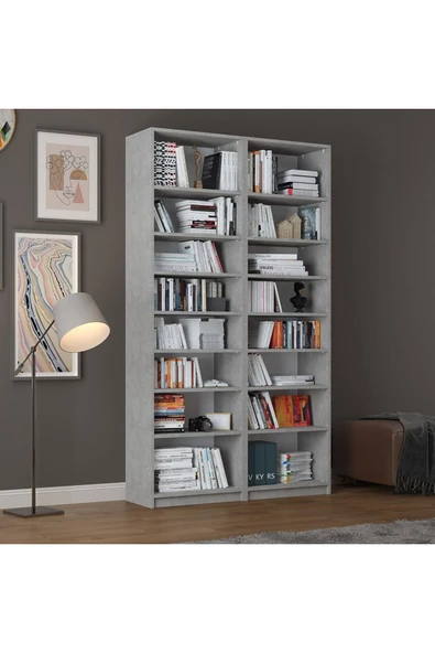 Asra Trend MDF Retro Taş Kitaplık – Ayarlanabilir Raflar, Ev & Ofis Modern Dekoratif Kitaplık, K-15 ürün görseli