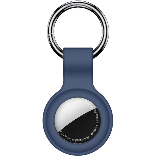 Apple AirTag Uyumlu Silikon Koruyucu Anahtarlık Arkası Kapalı Düşmez Yıkanabilir  Lacivert ürün görseli