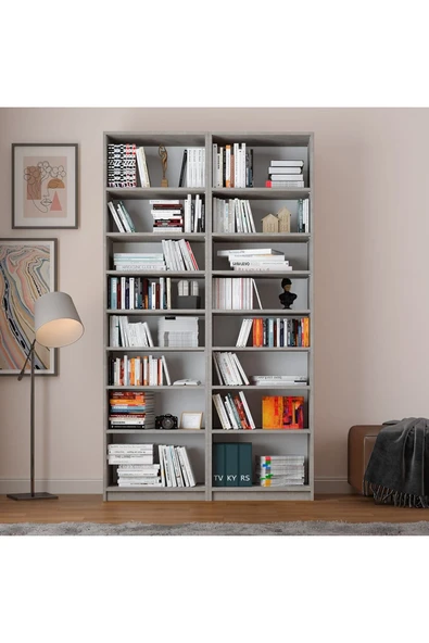 Asra Trend MDF Retro Taş Kitaplık – Ayarlanabilir Raflar, Ev & Ofis Modern Dekoratif Kitaplık, K-15 - Resim 4