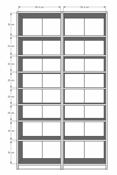 Asra Trend MDF Kül Gri Kitaplık – Ayarlanabilir Raflar, Ev & Ofis Modern Dekoratif Kitaplık, K-11 - Resim 2