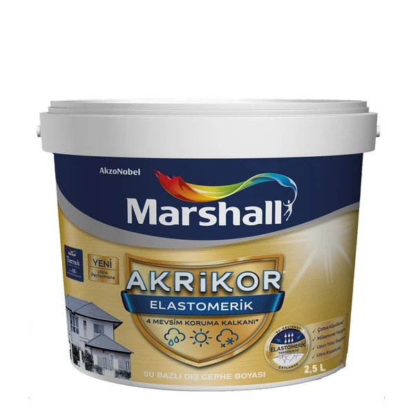 Marshall Akrikor Elastomerik Boya M5 2.5 Lt (3,5 Kg)