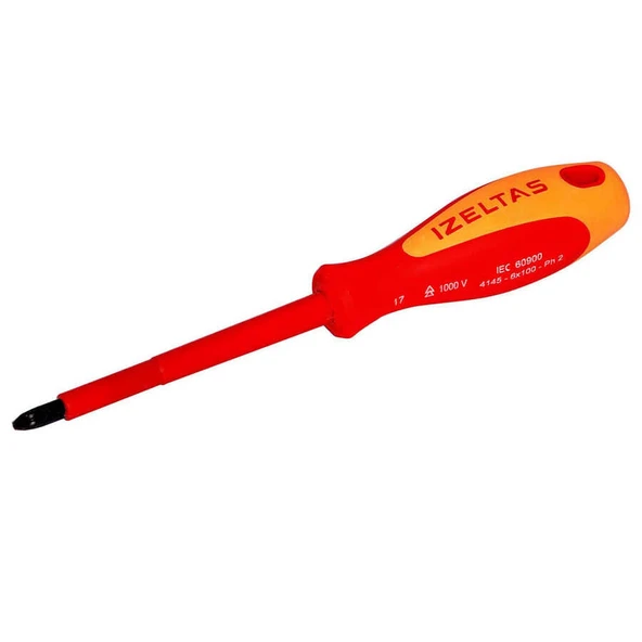 İzeltaş Elektrikçi 1000 V İzoleli Yıldız Tornavida 4.5X80 - İzeltaş 4145184580