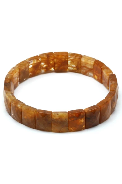 Sarı Kuvars Doğal Taş Bileklik 9 x 12 mm Özel Kesim - Resim 2