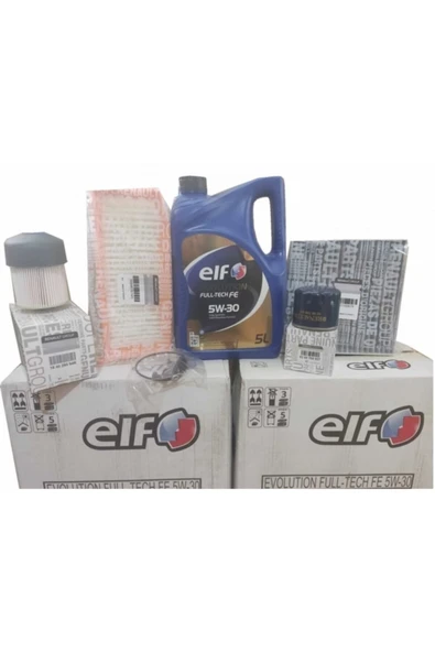 MAİS Renault Clio 4 1.5 Uyumlu Dci Filtre Bakım Seti Elf Evolutıon Fultech Fe 5w30 5 Lt Motor Yağı 2024 ürün görseli