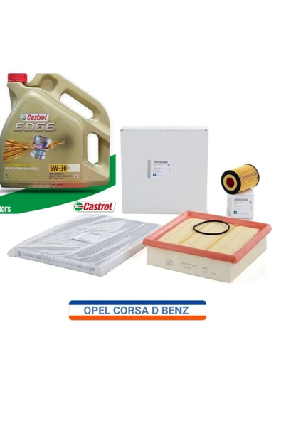 GM Opel Corsa D Benzinli Ve Lpg Filtre Bakım Seti Edge 5w30 Ll 4lt Dpf'li Motor Yağ 2021 Imalat ürün görseli