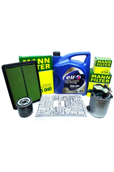 Mann Filters Renault Kadjar 1.5 Dci Yağ Bakım Filtre Seti 2015-2018 Elf + Mann ürün görseli