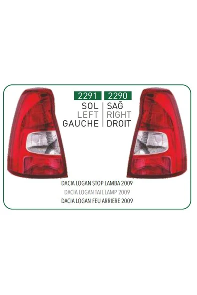 PLEKSAN STOP LAMBASI SAĞ LOGAN 09> PLEKSAN 2290 ürün görseli