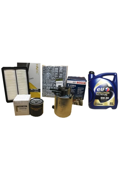 Bosch Renault Kadjar 1.5 Dci Yağ Bakım Filtre Seti (2015-2018) Elf 5w30 ürün görseli