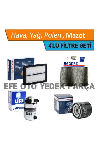 OEM Renault Kadjar 1.5 Dci Filtre Bakım Seti 2015 ürün görseli