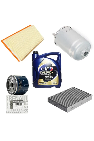 Renault Fluence Filtre Yağ Bakım Seti 1.5 Dci 2012-2019 -106-110 Beygir ürün görseli