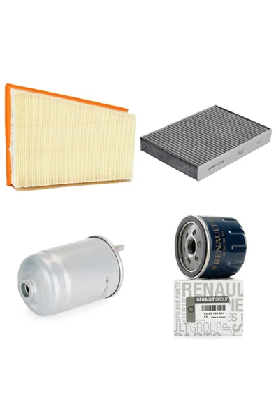 İthal Renault Fluence 1.5 Dci Filtre Bakım Seti 86-90-95-106-110 Bg Model 2012-2019 [karbon 4lü] ürün görseli