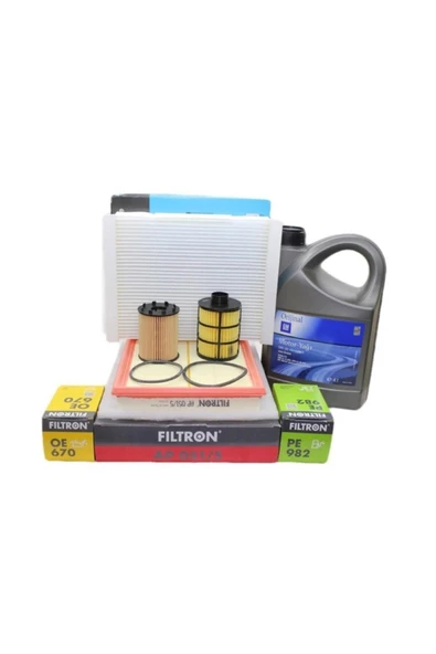 Opel Meriva A 1.3 Dizel Motor Bakim Seti Yag Filtresi Tirnakli Gm 5w30 4 Lt ürün görseli