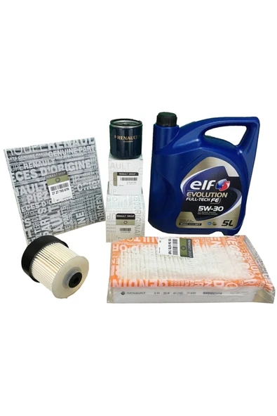 ELF Clio 4 Yağ Bakım Filtre Seti 1.5 Dci Hava-yağ-polen-mazot- 5w30 Uyumlu ürün görseli