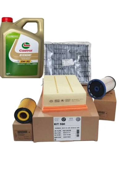 OEM VOLKSWAGEN GOLF 7 JETTA BENZİNLİ 3 LÜ FİLTRE SETİ + CASTROL EDGE 5W30 4LT 2023 ÜRETİM MOTOR YAĞ - Resim 4