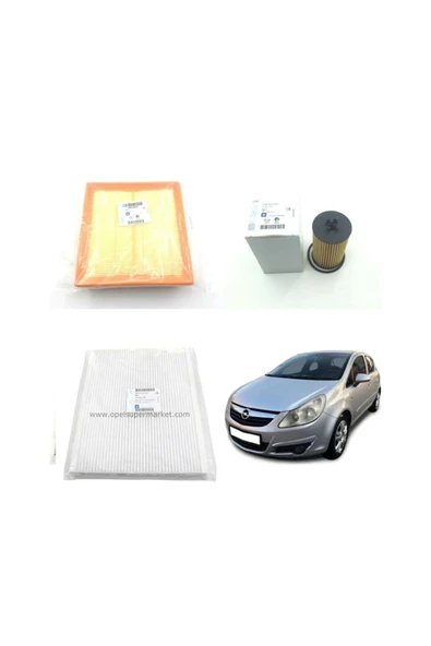 General Motors Gm Opel Corsa D 1.2/1.4 Benzinli Filtre Bakım Seti Gm 5w30 Dexos2 4lt Motor Yağ 2023 Üretim ürün görseli