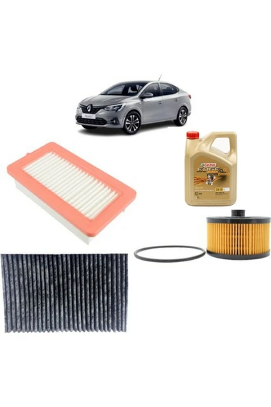 OEM Mais Renault Taliant 3lü Filtre Bakım Seti 1.0 Tce-castrol Edge 4 Lt 5w30 ürün görseli