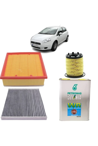 OPAR Fiat Grande Punto 120 Beygir 3plus Karbon Filtre Bakım Seti 1.4 16v T-jet Selenia Petronas Yağlı 200 ürün görseli
