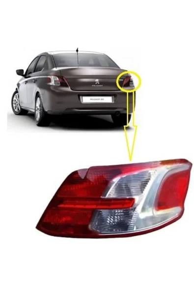 PLEKSAN Peugeot 301 Sağ Arka Stop Lambası 2013-2016 Arası 9674807880 Pleksan 4350 - 1