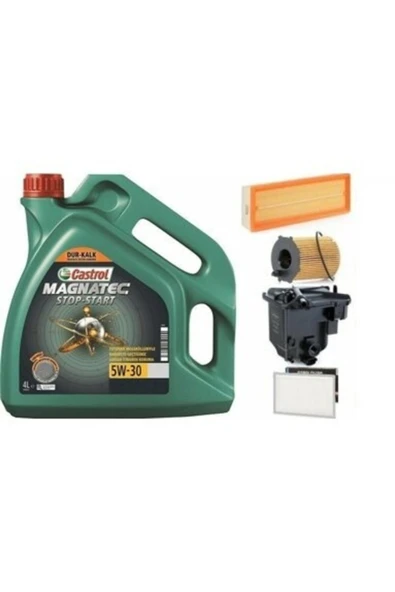 CASTROL 5w30 Yağ + Filtre Ful Set Citroen C3 1.4 16v Dizel ürün görseli
