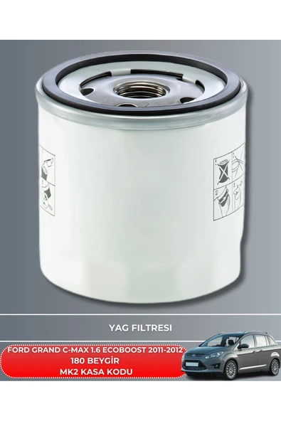 Petrol Ofisi Ford Grand C-max 1.6 Ecoboost 2011-2012 180 Beygir Filtre - Yağ Bakım Seti Uyumlu - Resim 3