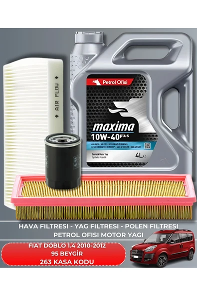 Petrol Ofisi FIAT DOBLO 1.4 2010-2011-2012 95 BEYGİR FİLTRE - YAG BAKIM SETİ ürün görseli