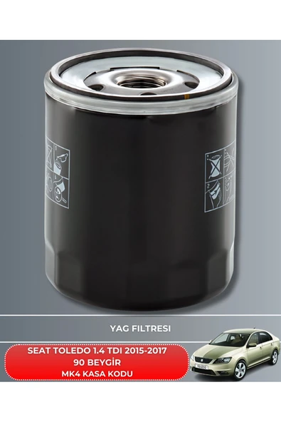 Petrol Ofisi SEAT TOLEDO 1.4 TDI 2015-2016-2017 90 BEYGİR FİLTRE - YAĞ BAKIM SETİ - Resim 3