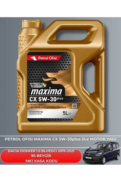 Petrol Ofisi DACIA DOKKER 1.5 BLUEDCI 2019-2020-2021 95 BEYGİR FİLTRE - YAĞ BAKIM SETİ - Resim 5