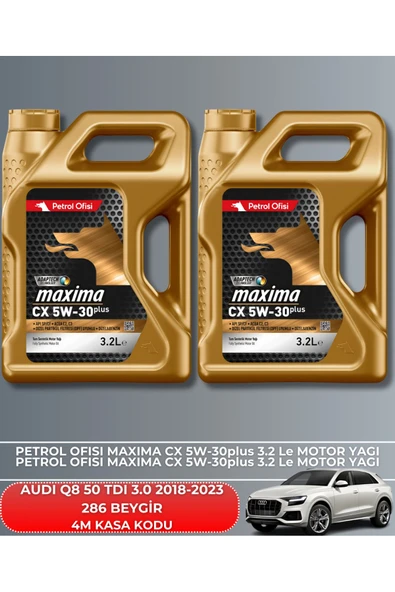 Petrol Ofisi AUDI Q8 50 TDI 3.0 2018-2019-2020-2021-2022-2023 286 BEYGİR FİLTRE - YAĞ BAKIM SETİ - Resim 5