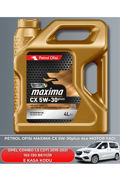 Petrol Ofisi OPEL COMBO 1.5 CDTI 2019-2020-2021 102-130 BEYGİR FİLTRE - YAG BAKIM SETİ - Resim 5