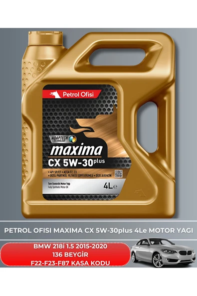 Petrol Ofisi BMW 218i 1.5 2015-2016-2017-2018-2019-2020 136 BEYGİR FİLTRE - YAĞ BAKIM SETİ - Resim 5