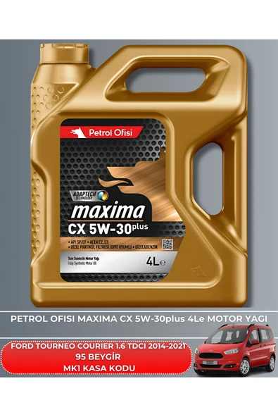 Petrol Ofisi Ford Tourneo Courıer 1.6 Tdcı 2014-2015-2016-2017-2018-2019-2020-2021 95 Filtre Yağ Bakım Set Uyumlu - Resim 5