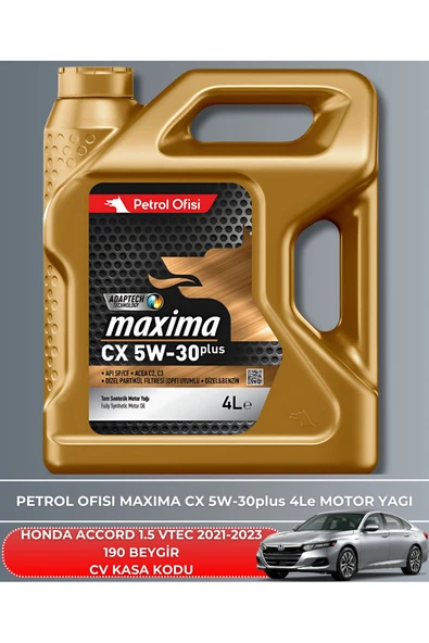 Petrol Ofisi HONDA ACCORD 1.5 VTEC 2021-2022-2023 190 BEYGİR BAKIM SETİ - Resim 5