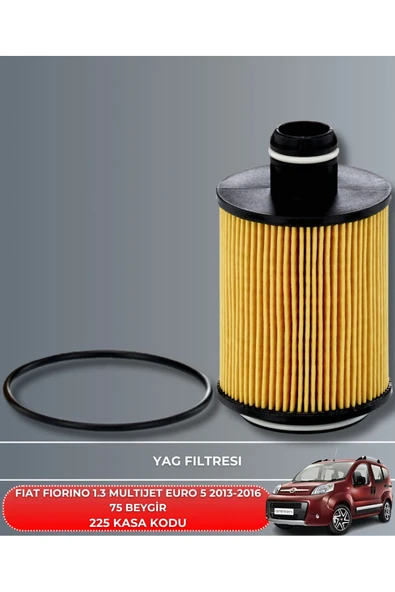 Petrol Ofisi FIAT FIORINO 1.3 MULTIJET EURO 5 2013-2014-2015-2016 75 BEYGİR FİLTRE - YAG BAKIM SETİ - Resim 3