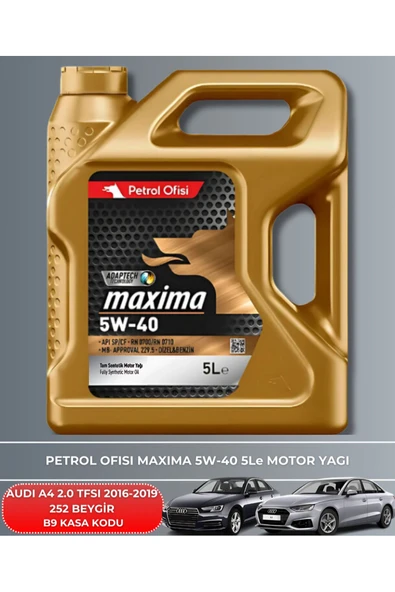 Petrol Ofisi AUDI A4 2.0 TFSI 2016-2017-2018-2019 252 BEYGİR FİLTRE - YAĞ BAKIM SETİ - Resim 5