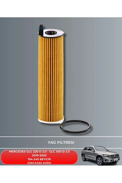 Petrol Ofisi MERCEDES GLC 220 D 2.0 - GLC 300 D 3.0 2019-2020-2021-2022 194-245 BEYGİR FİLTRE - YAĞ BAKIM SETİ - Resim 3