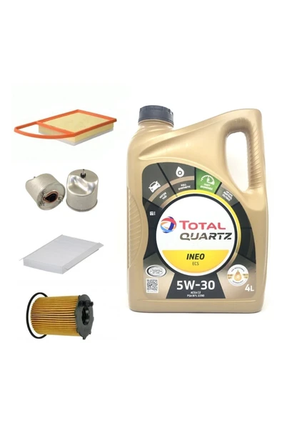 TOTAL Peugeot 508 1.6 Dizel Yağ Bakım Seti + Quartz Ineo Ecs 5w-30 Partiküllü Motor Yağı Uyumlu ürün görseli
