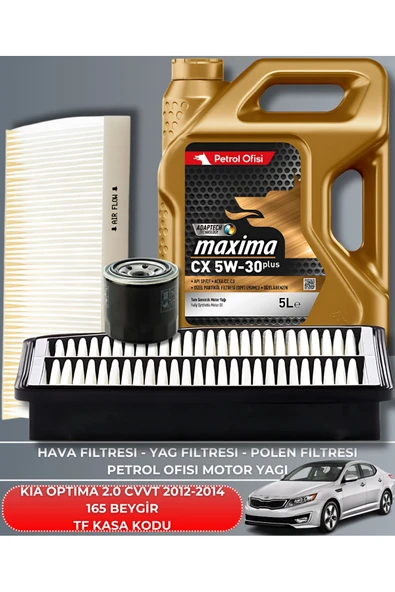 Petrol Ofisi KIA OPTIMA 2.0 CVVT 2012-2013-2014 165 BEYGİR BAKIM SETİ ürün görseli