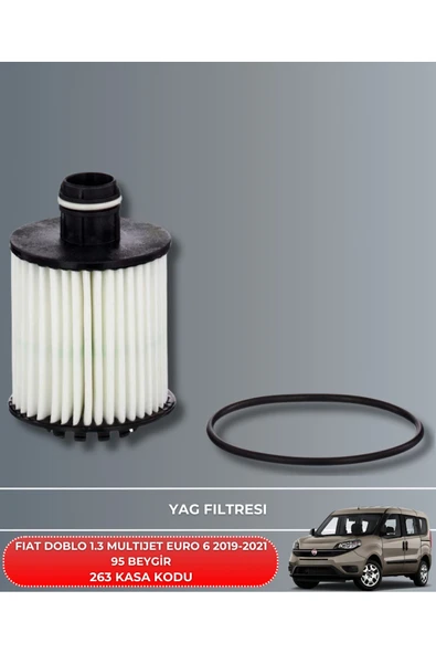Petrol Ofisi FIAT DOBLO 1.3 MULTIJET EURO 6 2019-2020-2021 95 BEYGİR FİLTRE - YAG BAKIM SETİ - Resim 3