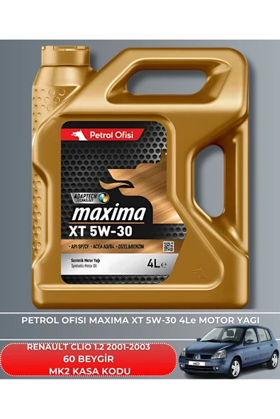 Petrol Ofisi RENAULT CLIO 1.2 2001-2002-2003 60 BEYGİR FİLTRE - YAĞ BAKIM SETİ - Resim 5